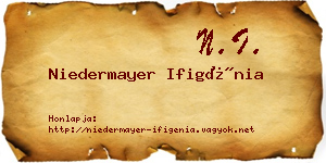 Niedermayer Ifigénia névjegykártya
